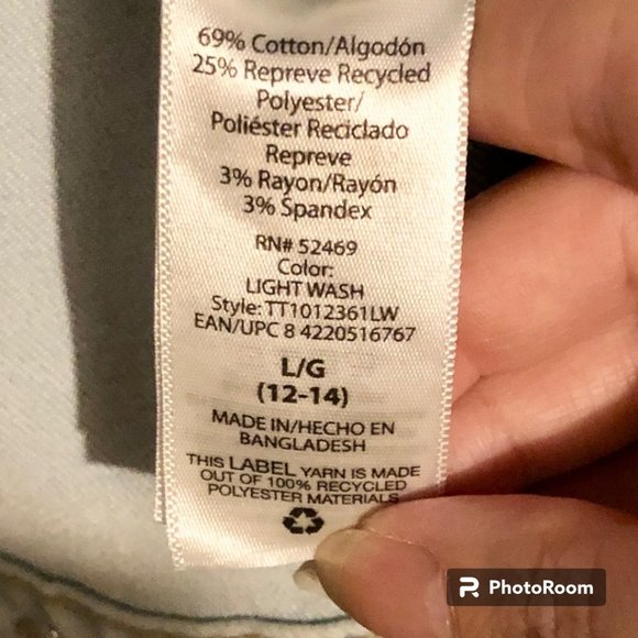 TIME AND TRU Womens Denim Jean Jacket Light Wash Stretch Size L 12-14 EUC - Picture 7 of 8